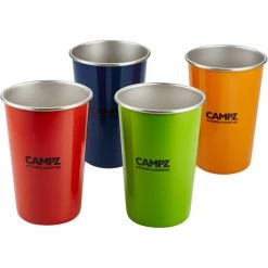 CAMPZ Stacking Cup Set Stainless Steel 4-Pieces multicolour