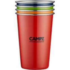 CAMPZ Stacking Cup Set Stainless Steel 4-Pieces multicolour -Cooking Sets Sales Store campz stapelbecher set edelstahl 4 stueck bunt 6