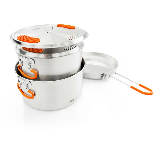 GSI Glacier Stainless Base Camper Cookware Set Medium 3 GSI Glacier Stainless Base Camper Cookware Set Medium - Image 3