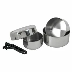 Basic Nature Biwak 2 Cook Set Stainless Steel